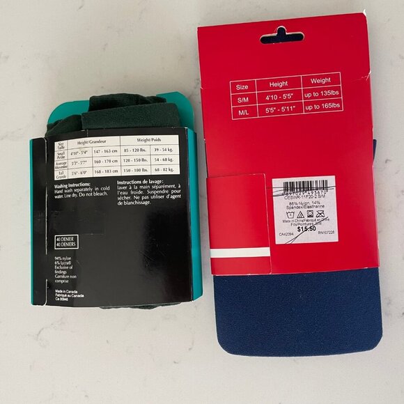 Hanes Her Way (Green) + Espirit (Blue) 2 Packs Colorful Fall Tights Sz S NIP - Picture 4 of 7